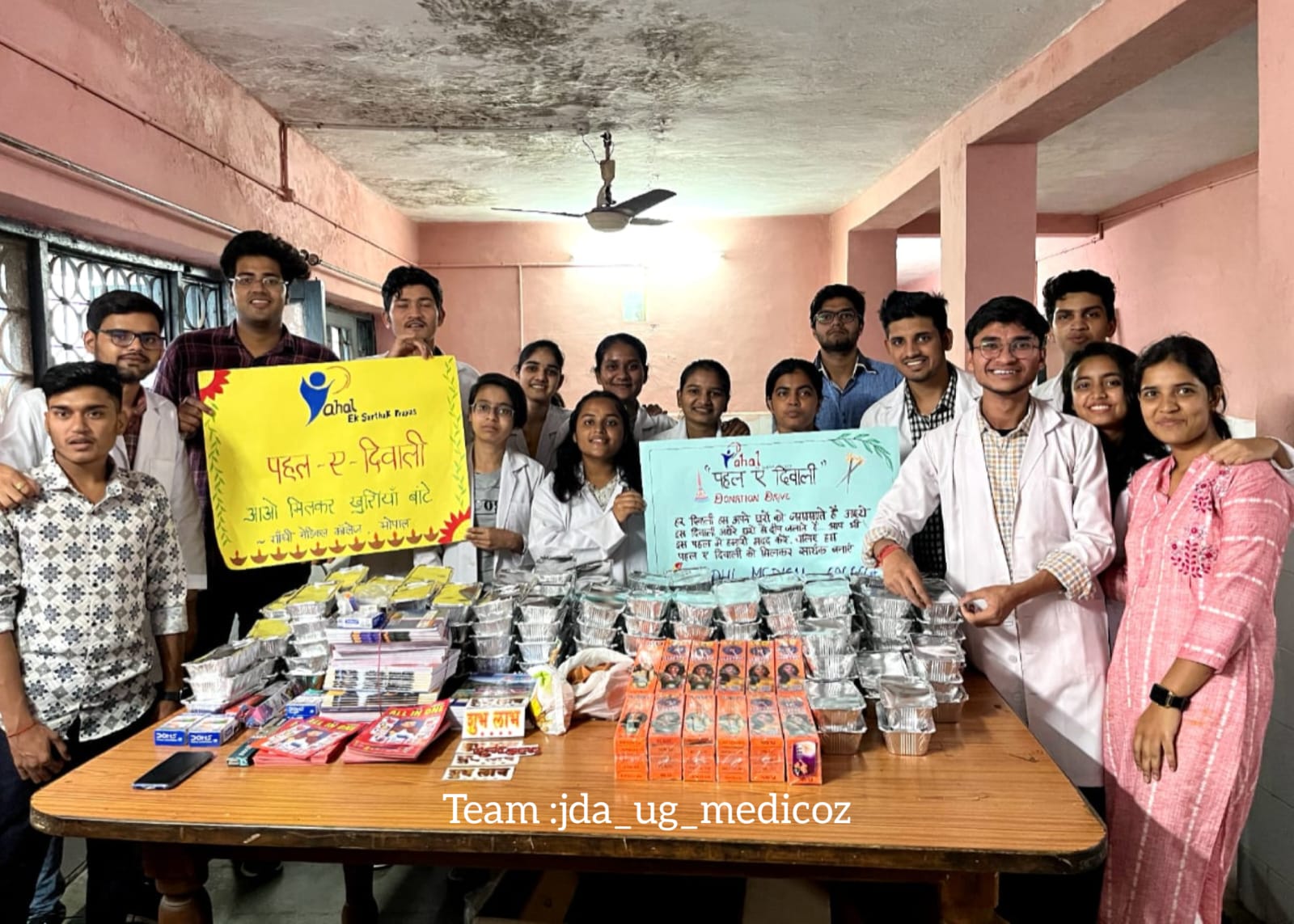 गांधी चिकित्सा महाविद्यालय की एमबीबीएस के जूनियर छात्रों ने"पहल-ए-दिवाली" नाम से निकाली डोनेशन ड्राइव