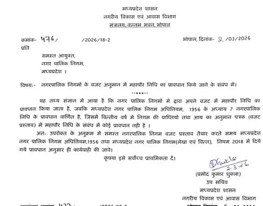 MP Nagar Nigam Mayor Fund News: चुनाव से पहले महापौर निधि पर 'ब्रेक'